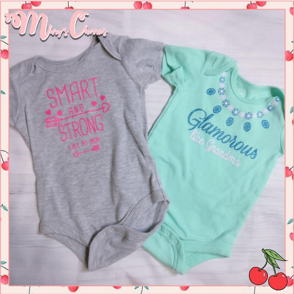 🍒 Sparkly ✨ Set of 2 Onesies - Picture 1 of 5